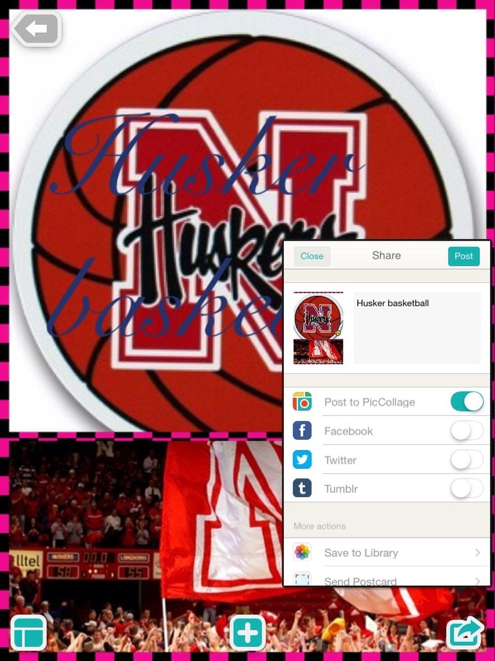 Then push the share out arrow and push post if you have an account this is optional