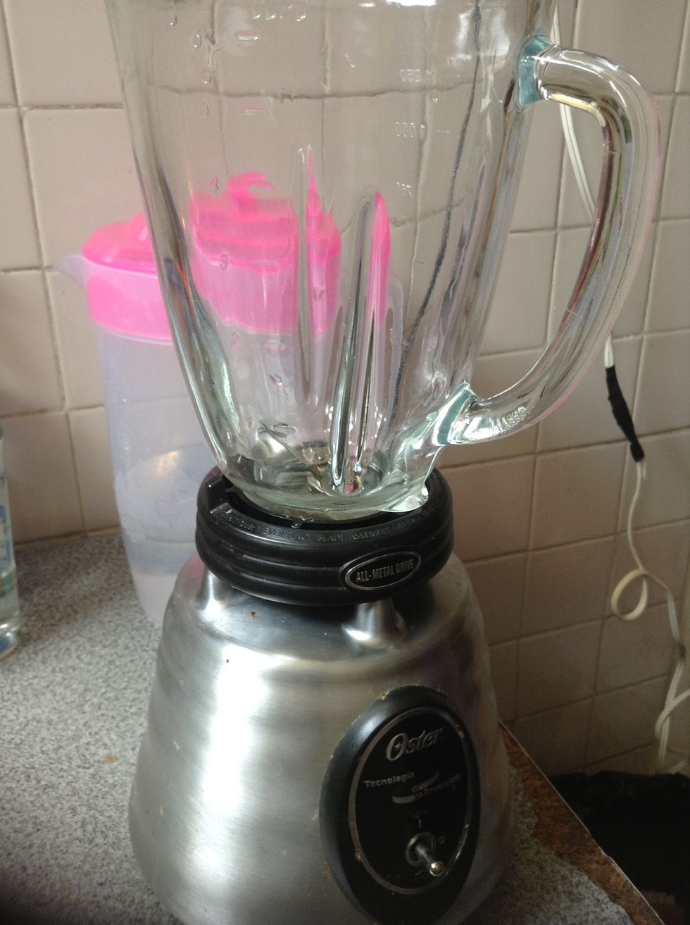 Then Put a cup of water at the blender