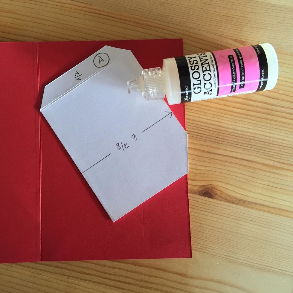 Then put glue on the other tap (A).