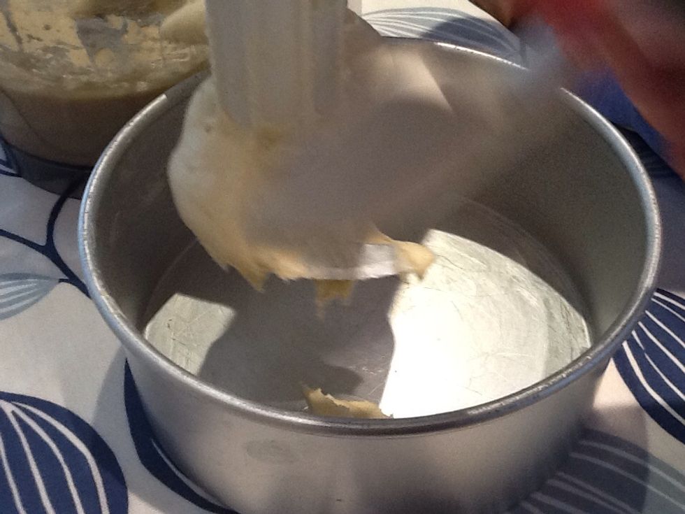 Then put half of the mixture into the bowl