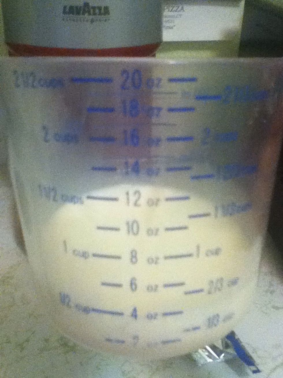 Then put in 1/2 cup of it in the pan