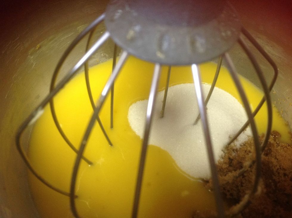 Then put in 1/2 cup of white sugar.