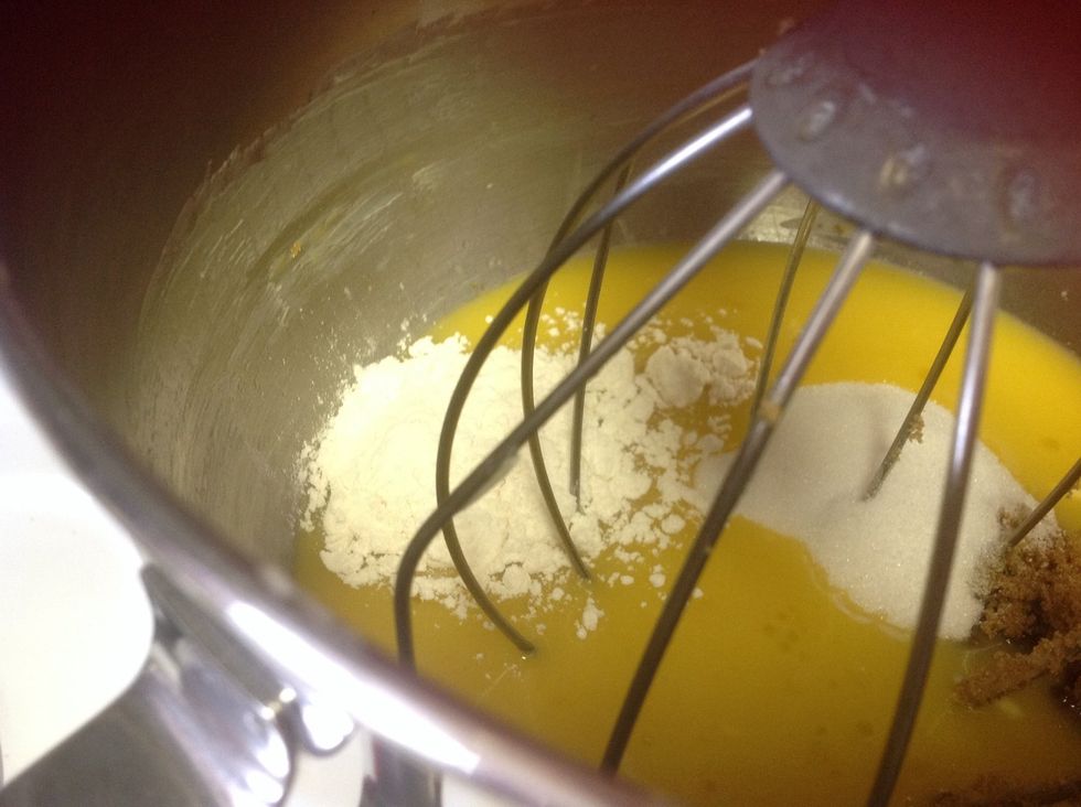 Then put in 2 tablespoons of flour.