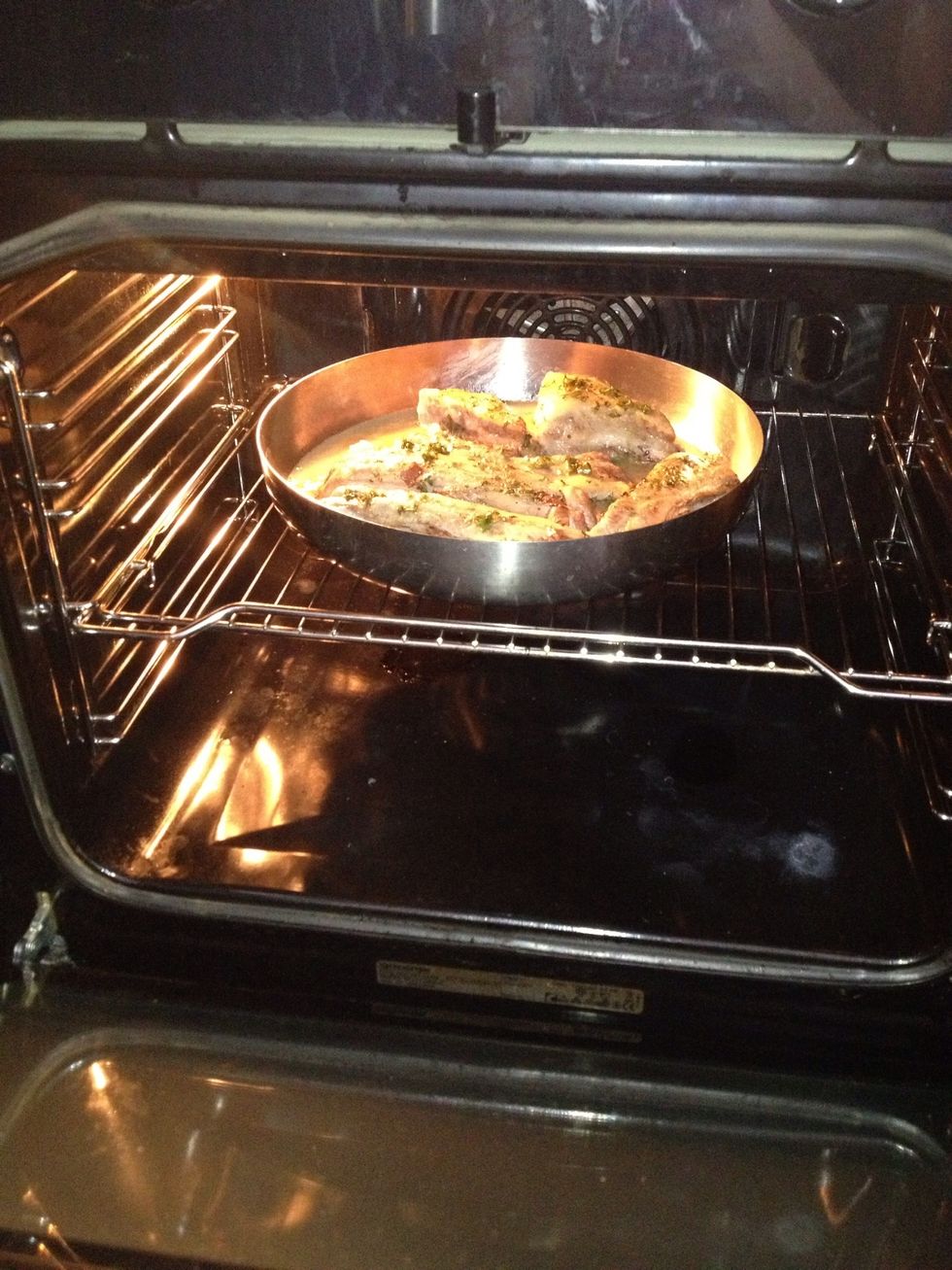 Then put in a baking pan with 1 cup of water and bake in the oven at 180' for 60-70 minutes