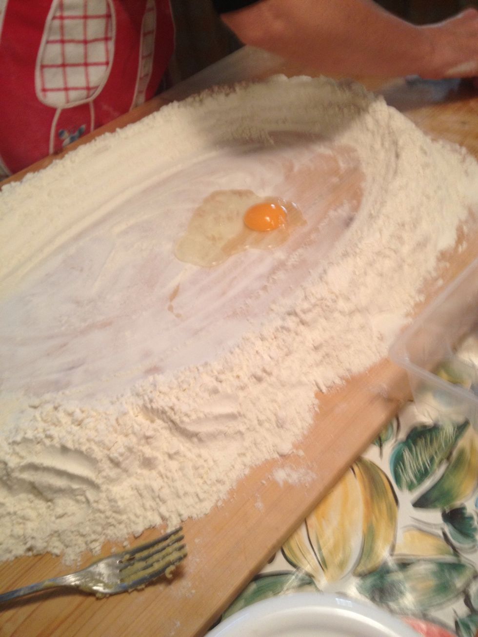 Then put into the "hole" all the eggs