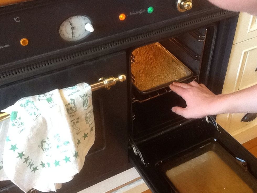 Then put it into the oven for 20 minutes.