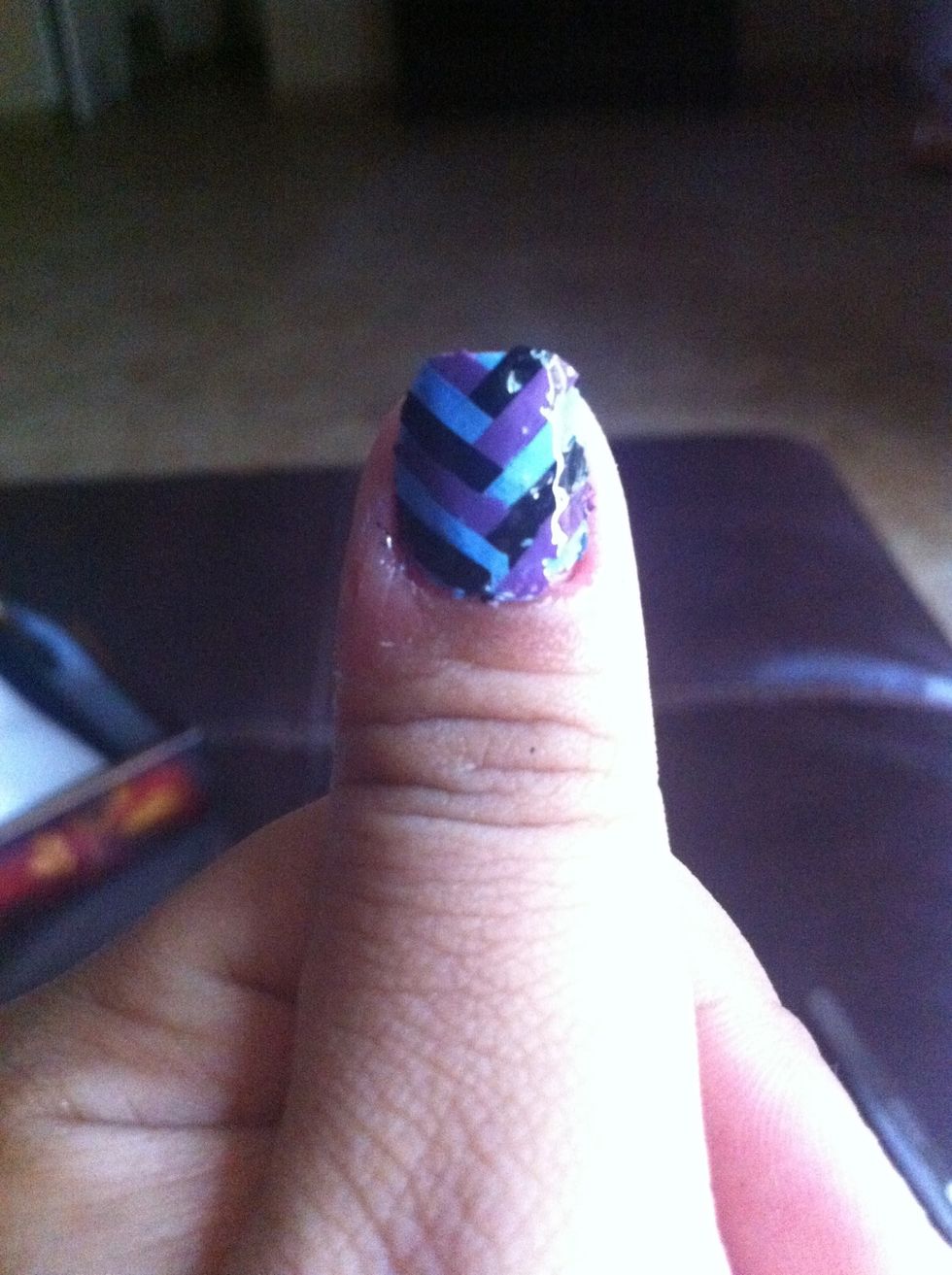 Then put on a top coat, also put some on the tip of your nail, so it doesnt start to peel.