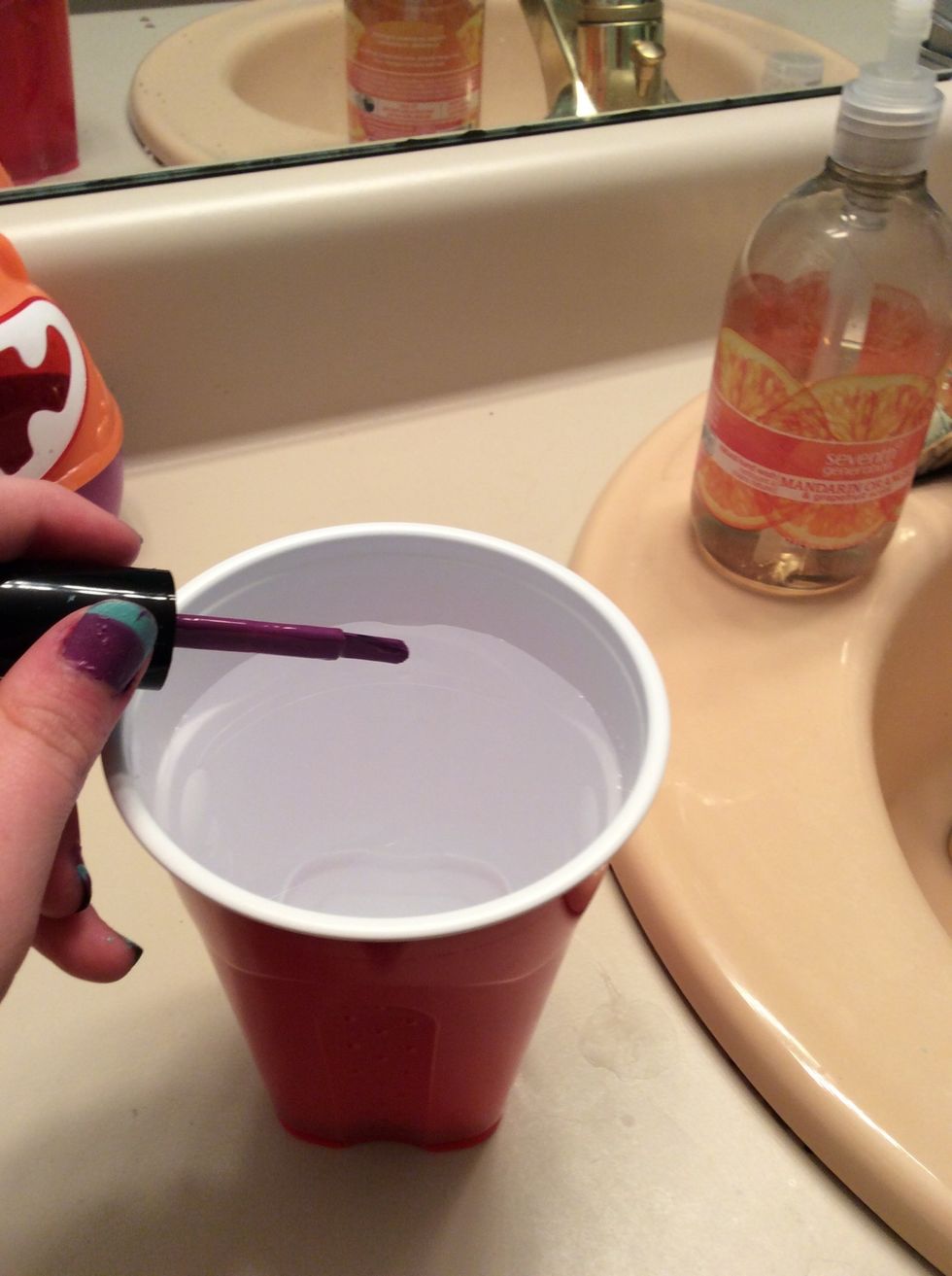 Then put one drop of your chosen color