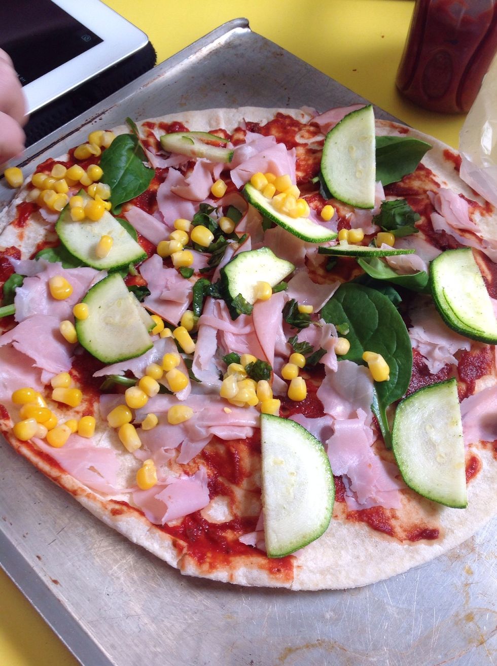 Then put some corn on your pizza