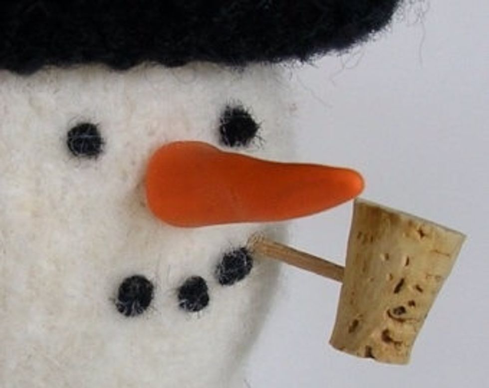 Then put the carrot on the head below the eyes.