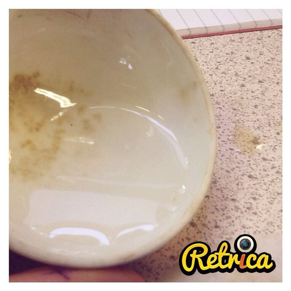 Then put the clean water in a evaporating bowl.