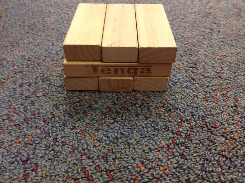 Then put the janga blocks the same way you did when we first started