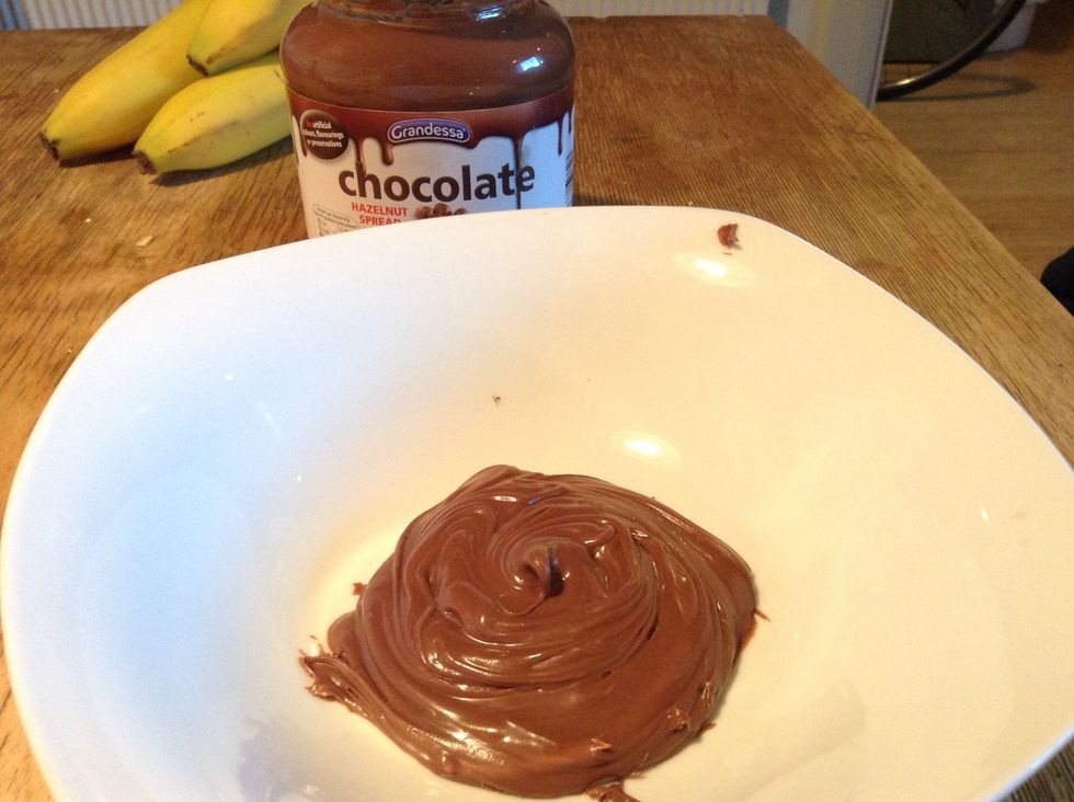 Then put the Nutella into the bowl (not essential but nice for photos)
