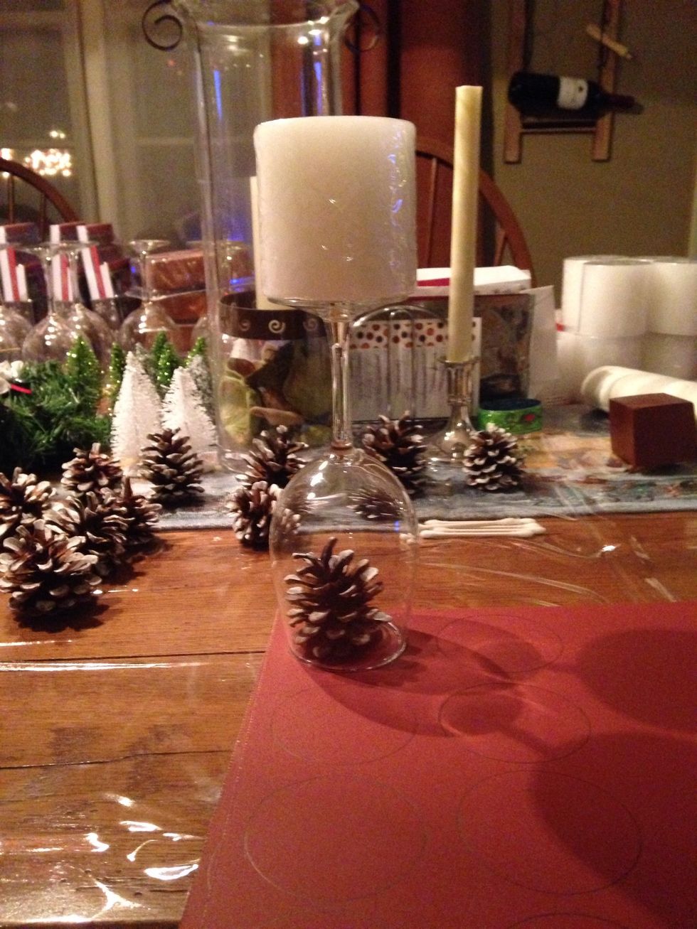 Then put your candle on top or you can glue it on top