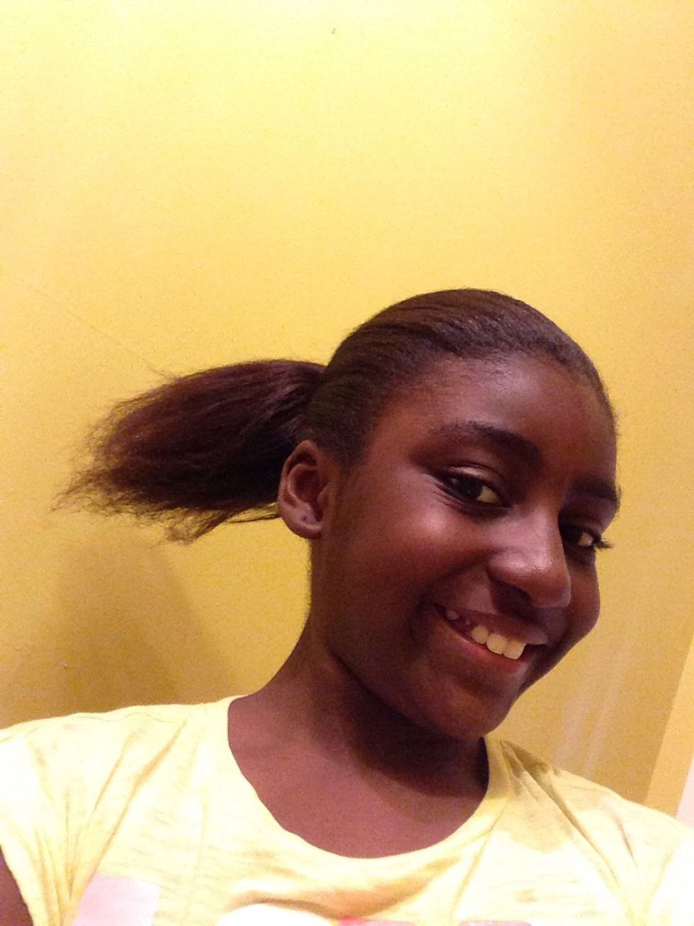 Then put your hair in a ponytail depending on where u want your bun to be.