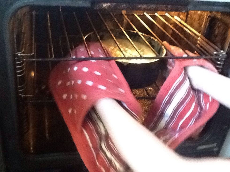 Then ready take out the oven