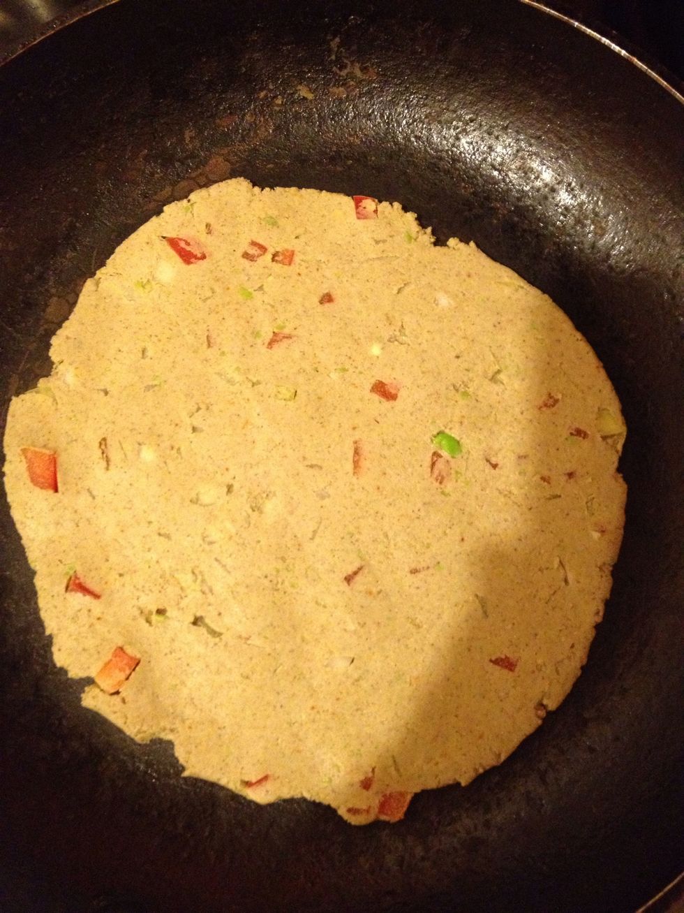 Then remove from the paper and put on a hot pan and cook on both sides.