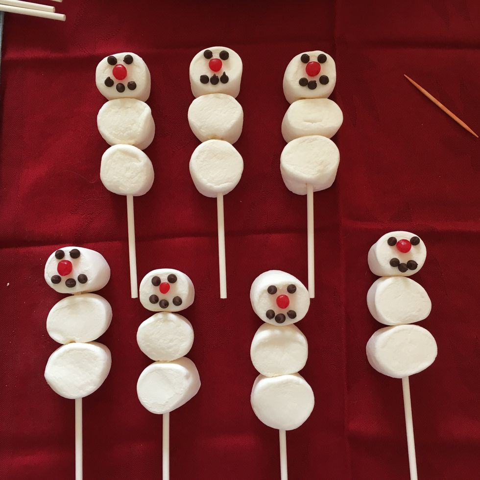 Then repeat using the icing to stick on the eyes, nose and mouth.
