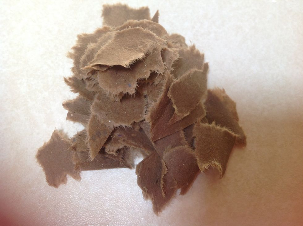 Then rip your piece into small pieces.