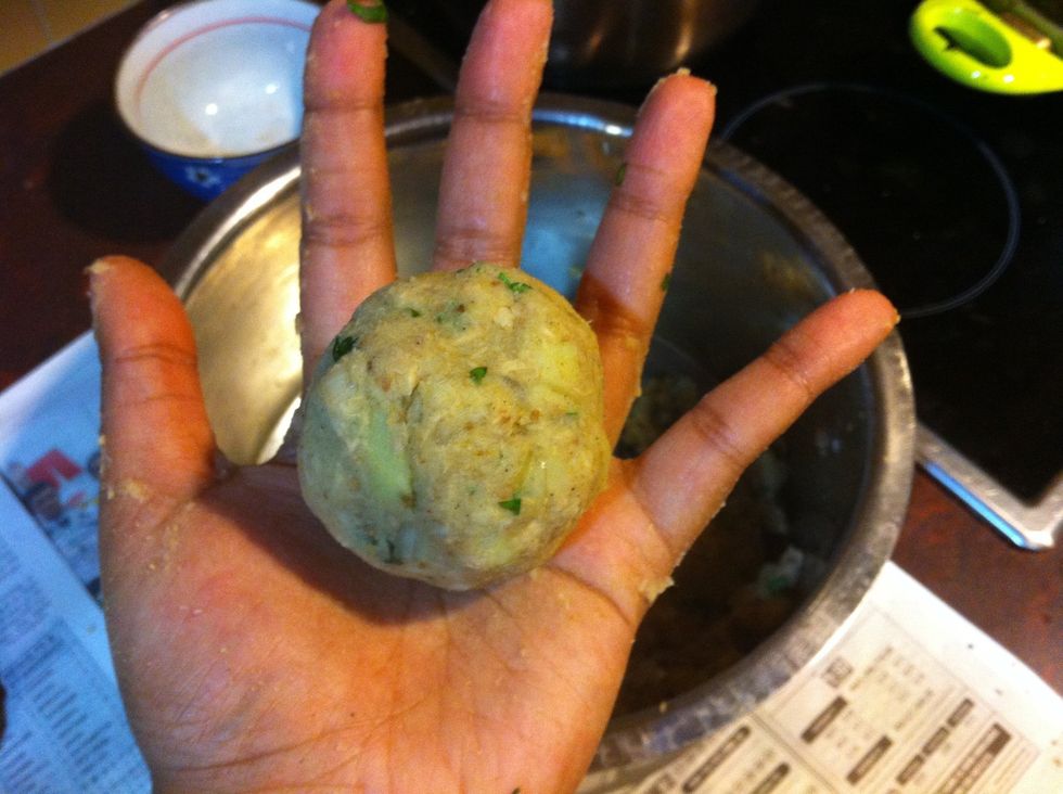 Then roll into smaller balls