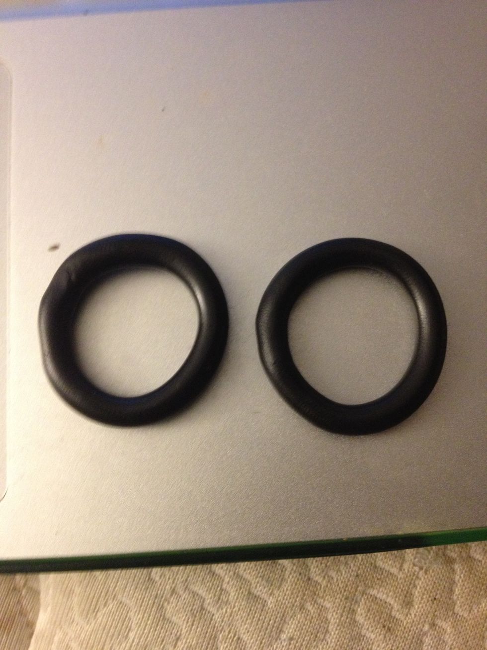Then roll them up and blend the ends together to finish off the frames.