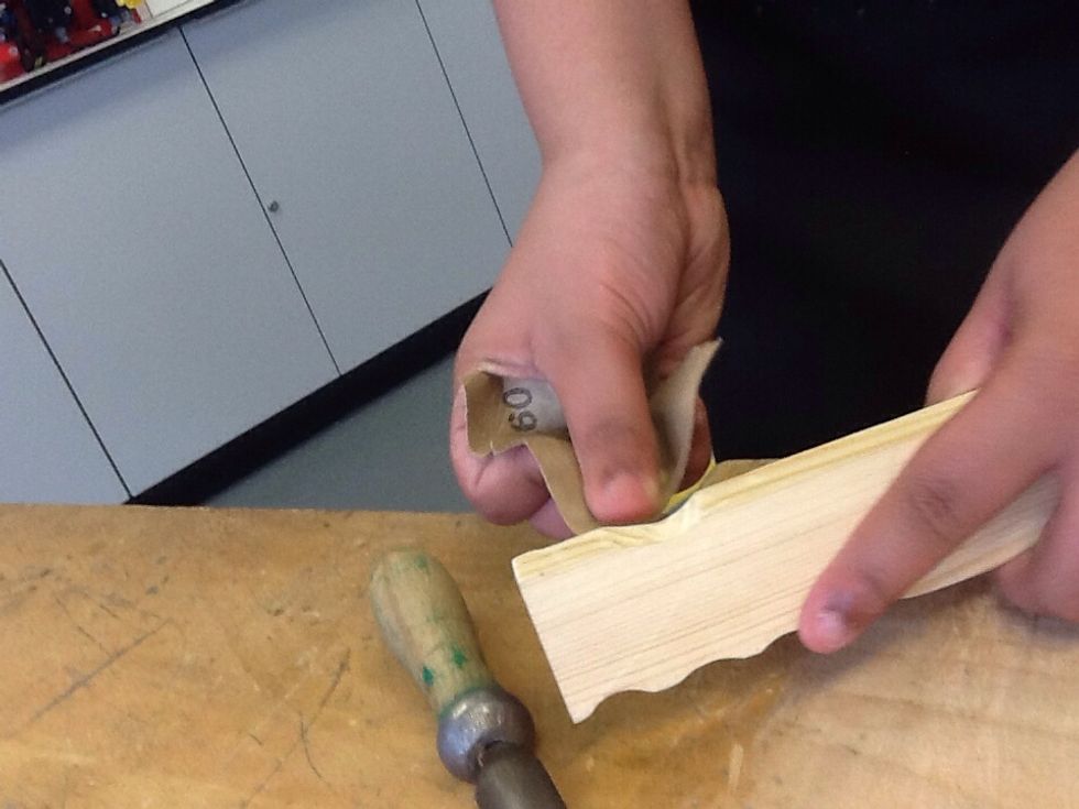 Then sand down to make it nice and smooth for the holder