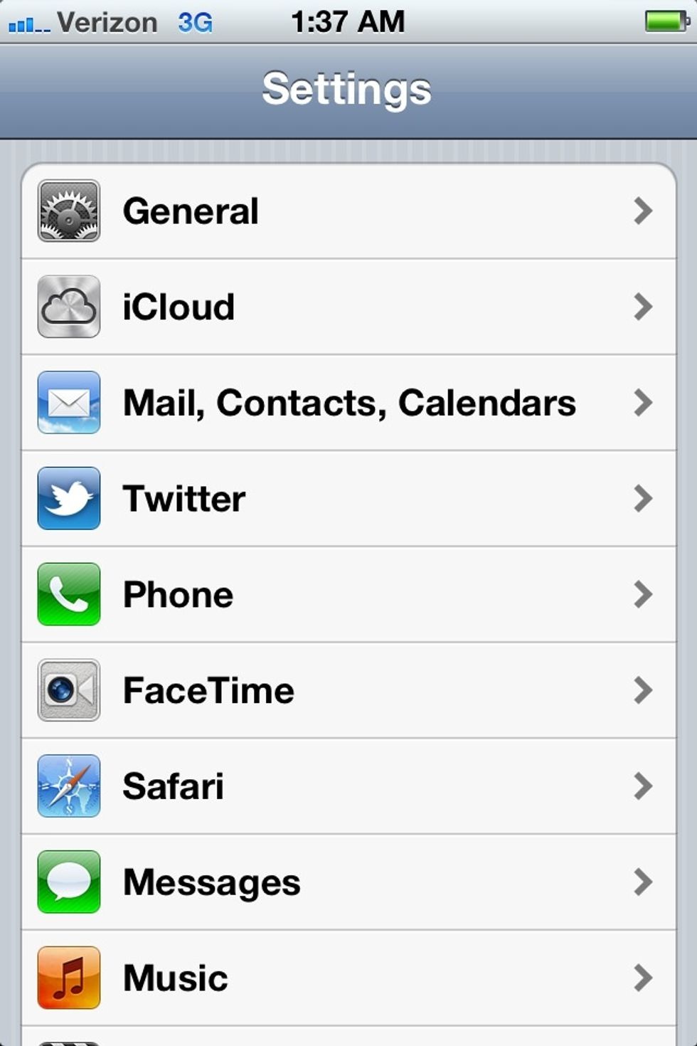 Then scroll down and find the General tab