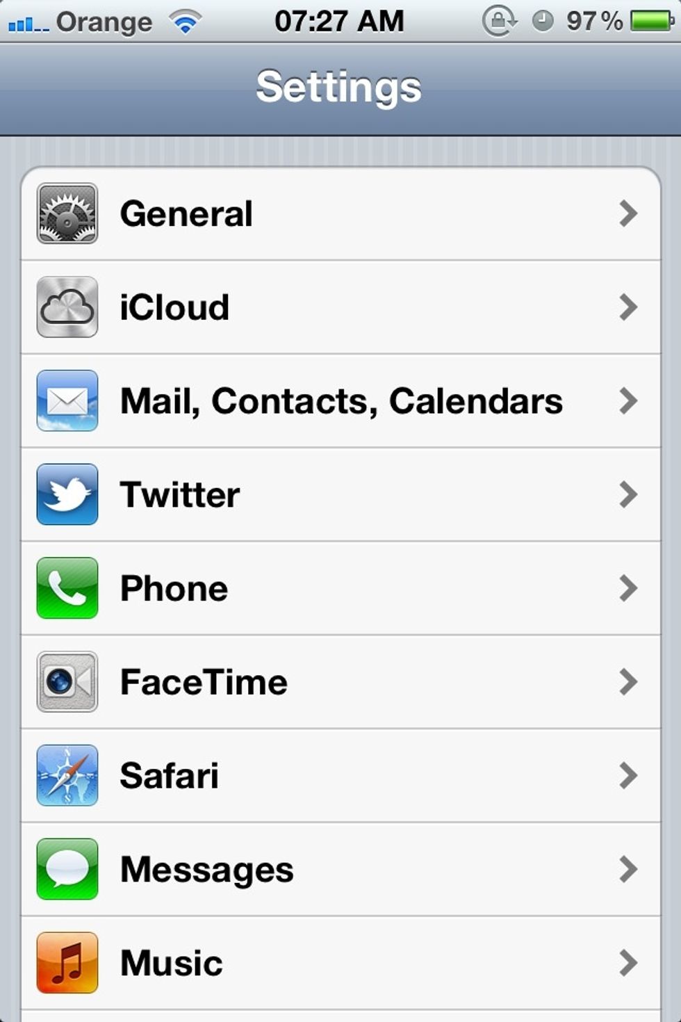 Then scroll down and select Safari