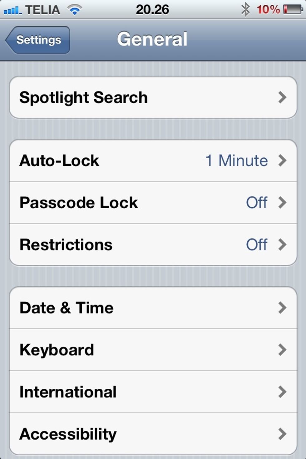 Then scroll down and select the Restrictions option.