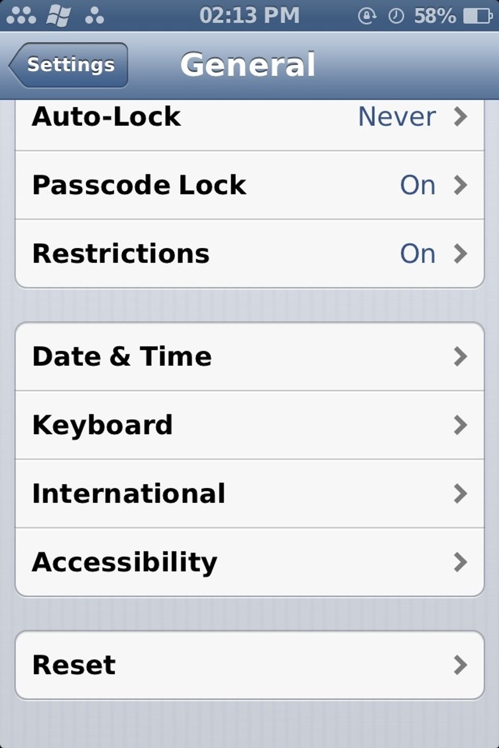 Then scroll down to Accessibility