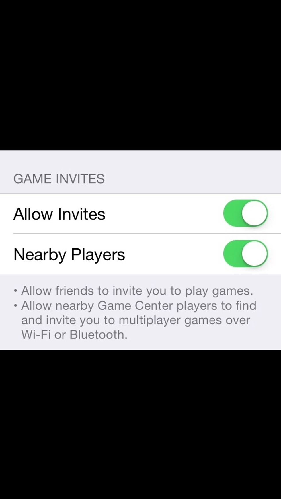 Then scroll down to Game Invites.