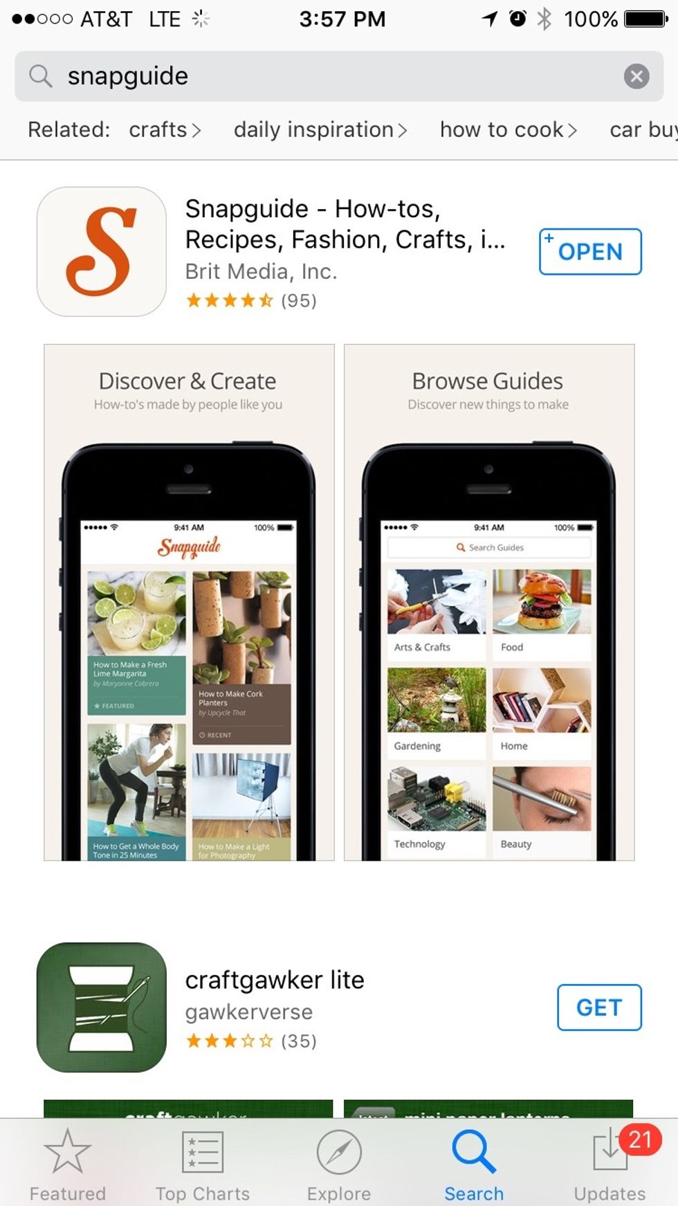 Then Search snapguide and download the app.