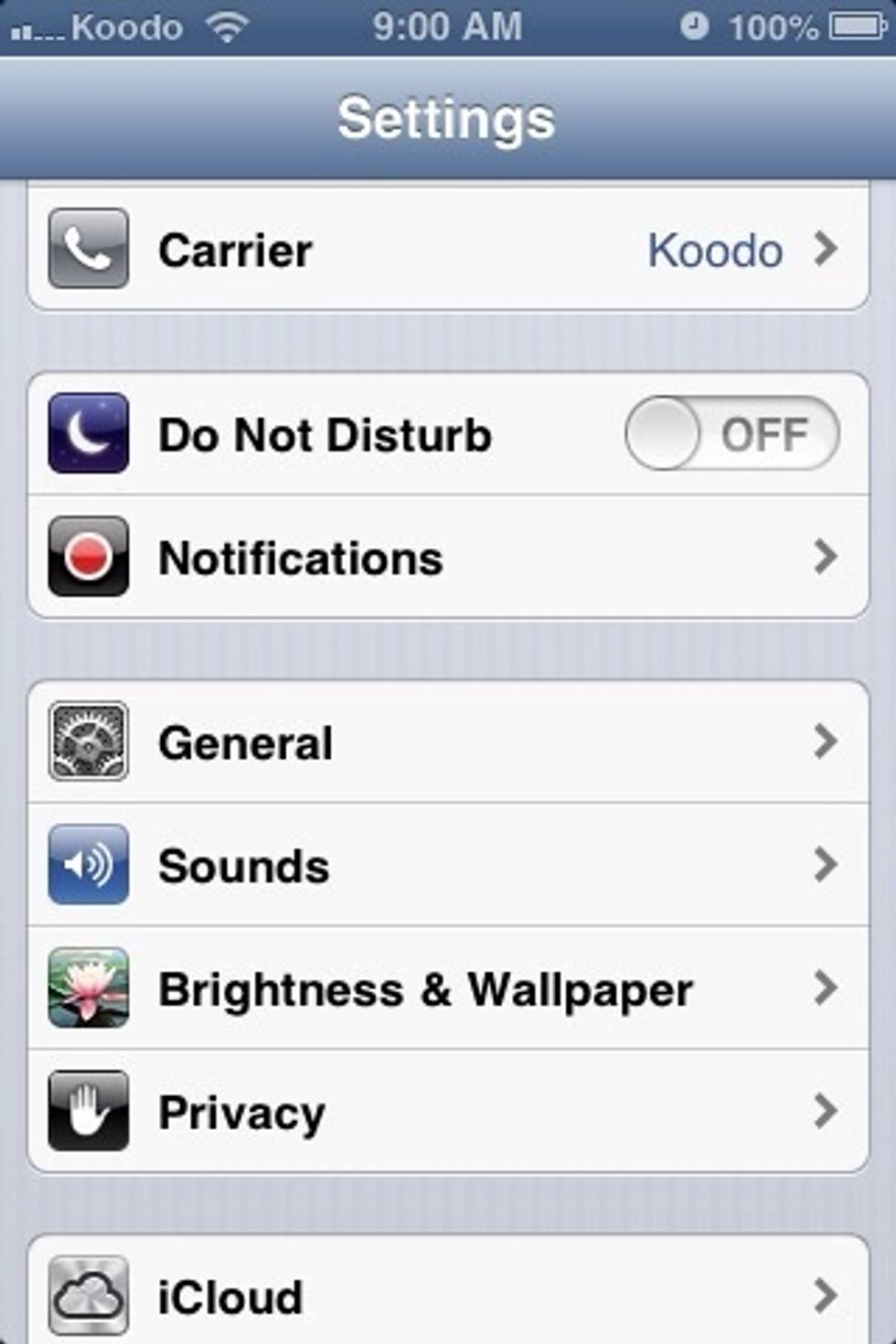 Then select 'General'