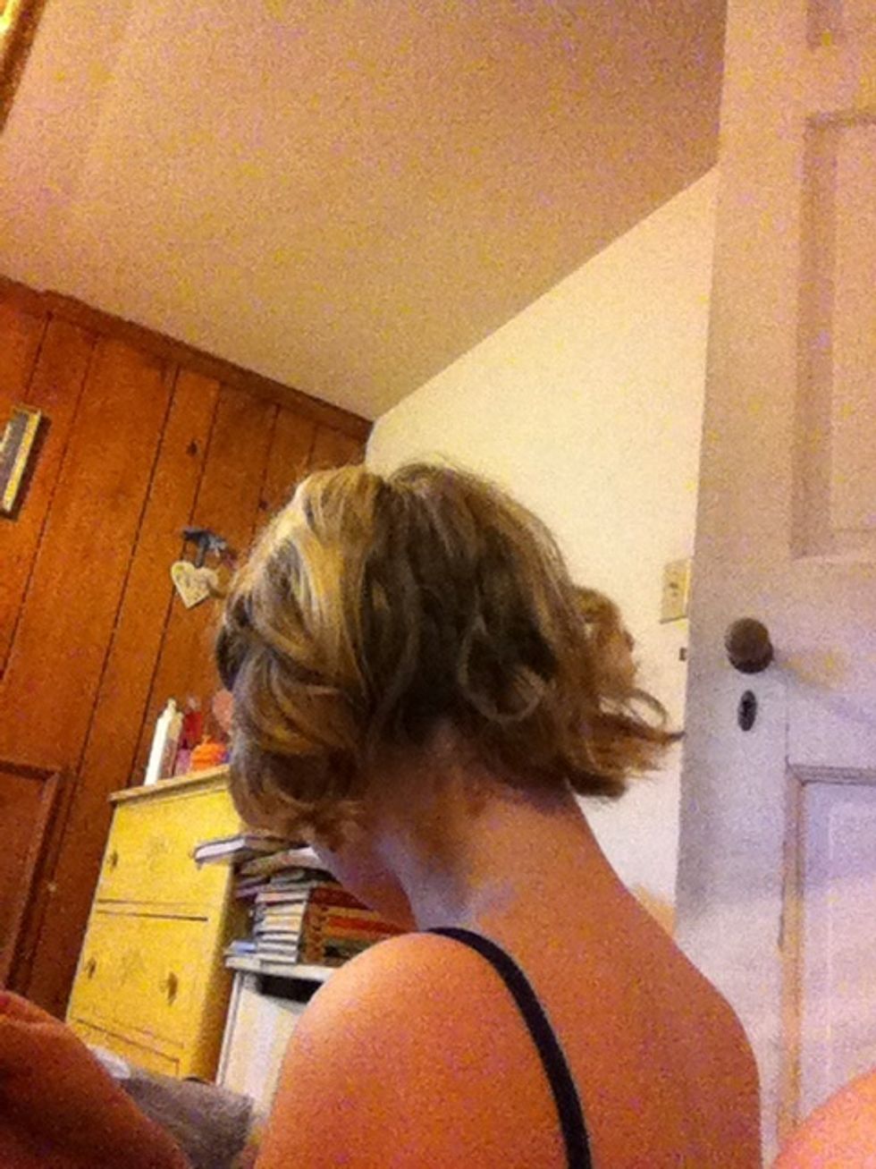 Then separate your hair in two parts