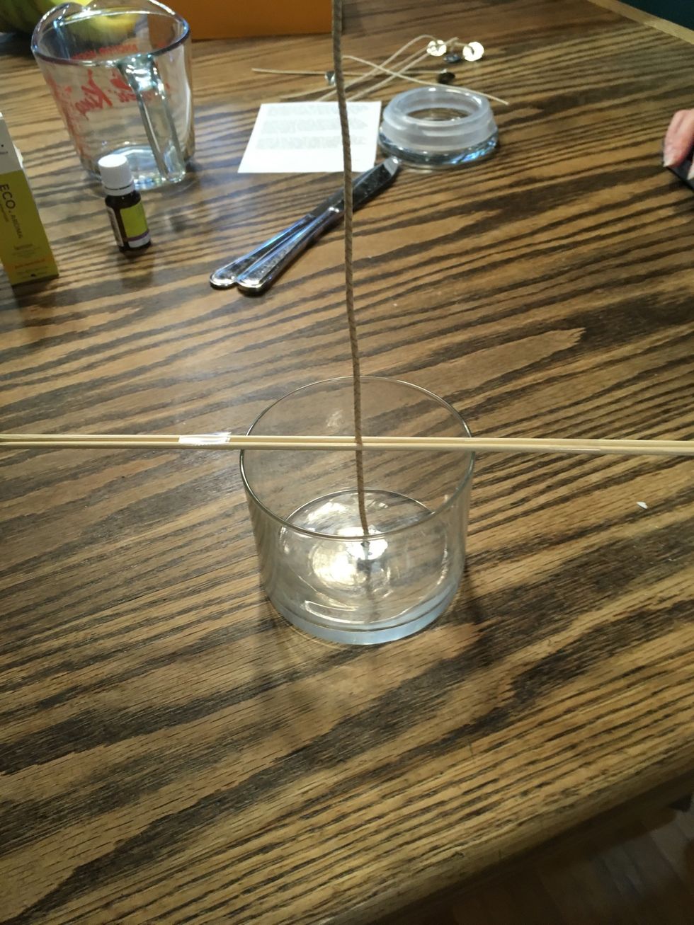 Then, set up wick as shown and DO NOT CUT THE WICK