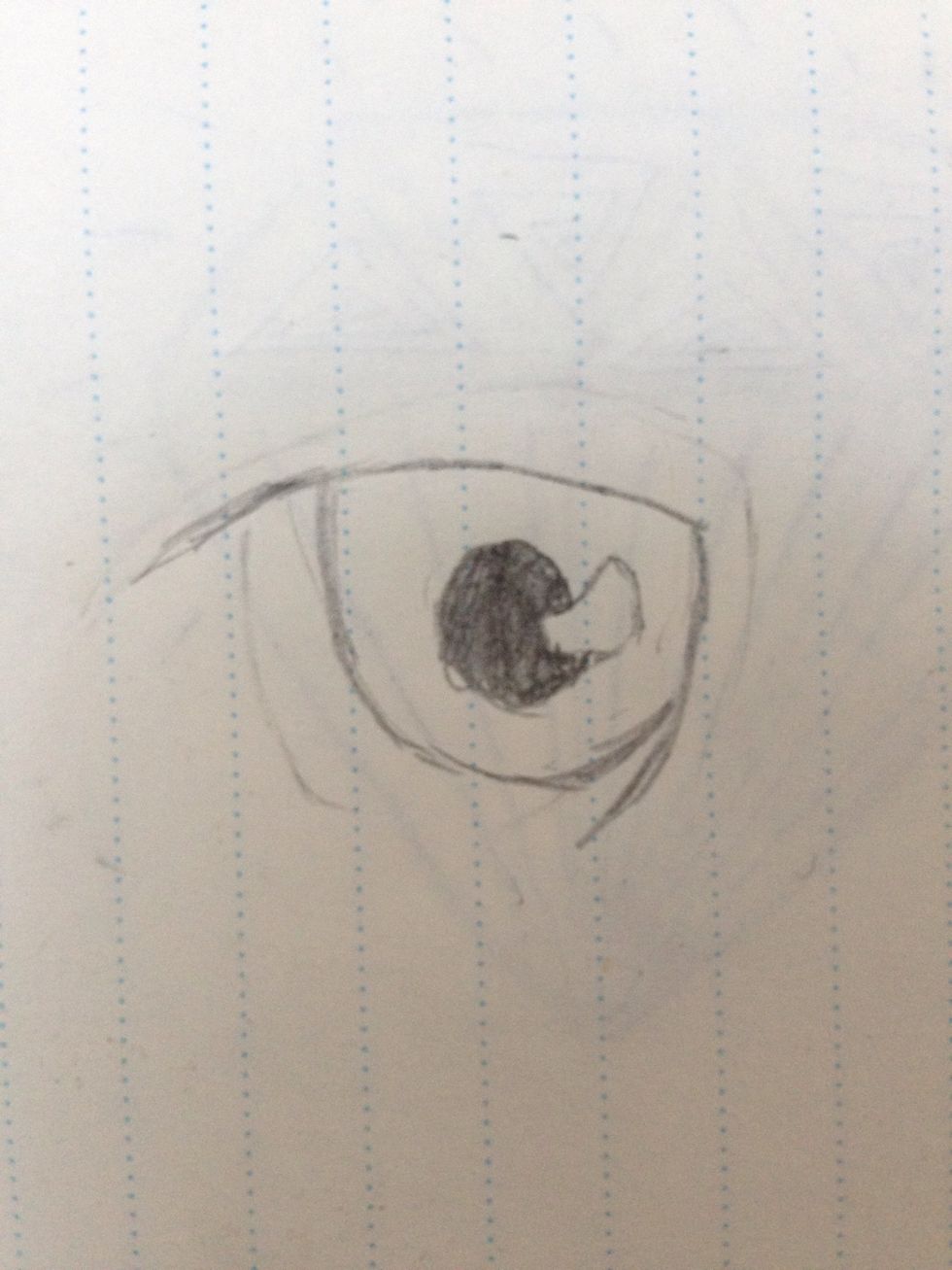 Then shade in the pupil evenly