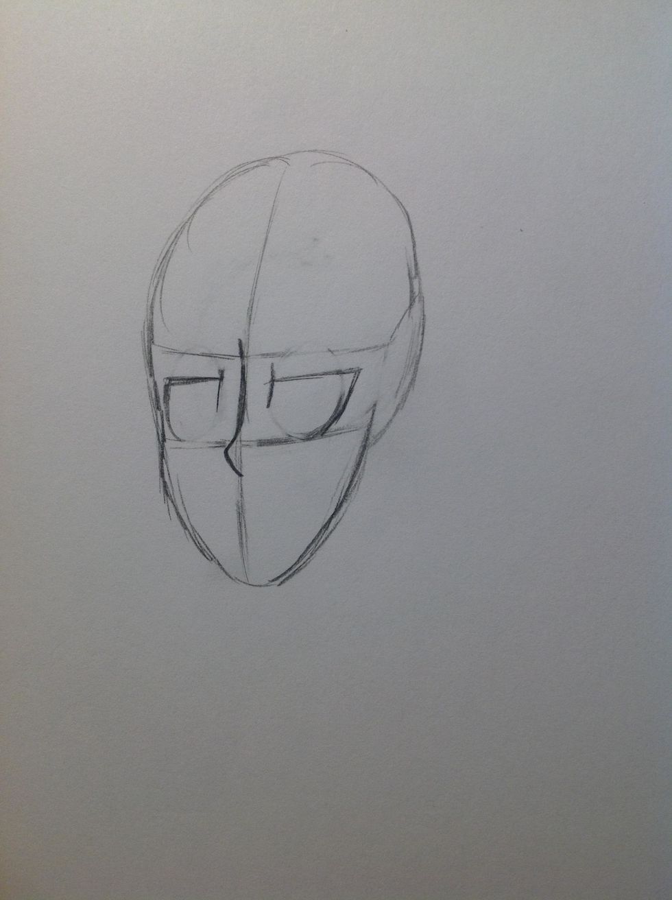 Then shape the eyes to how you want the expression to look. I chose a half-closed look, but they can be wide open, winking, however you want it.