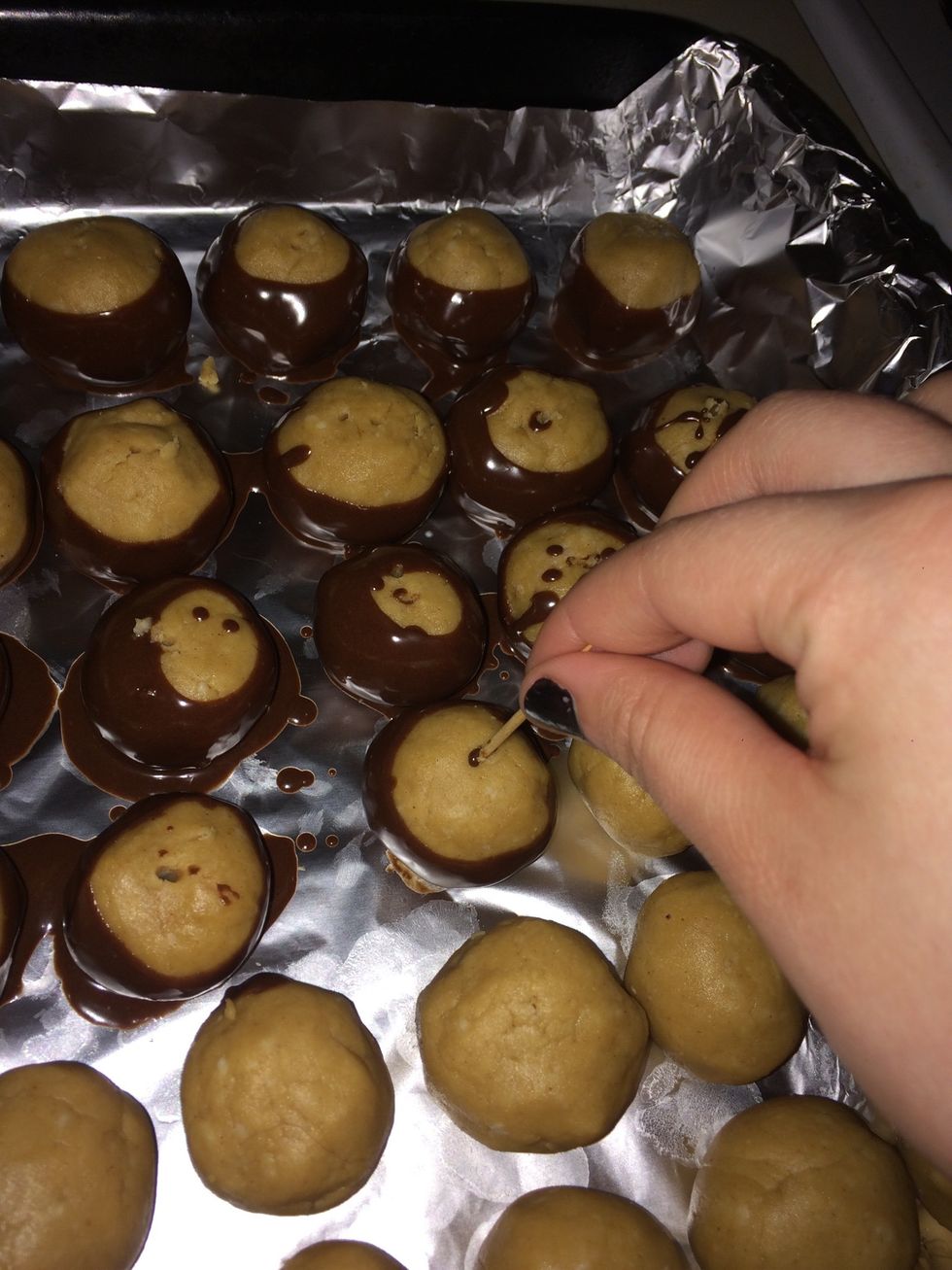 Then sit back down on the pan and continue.