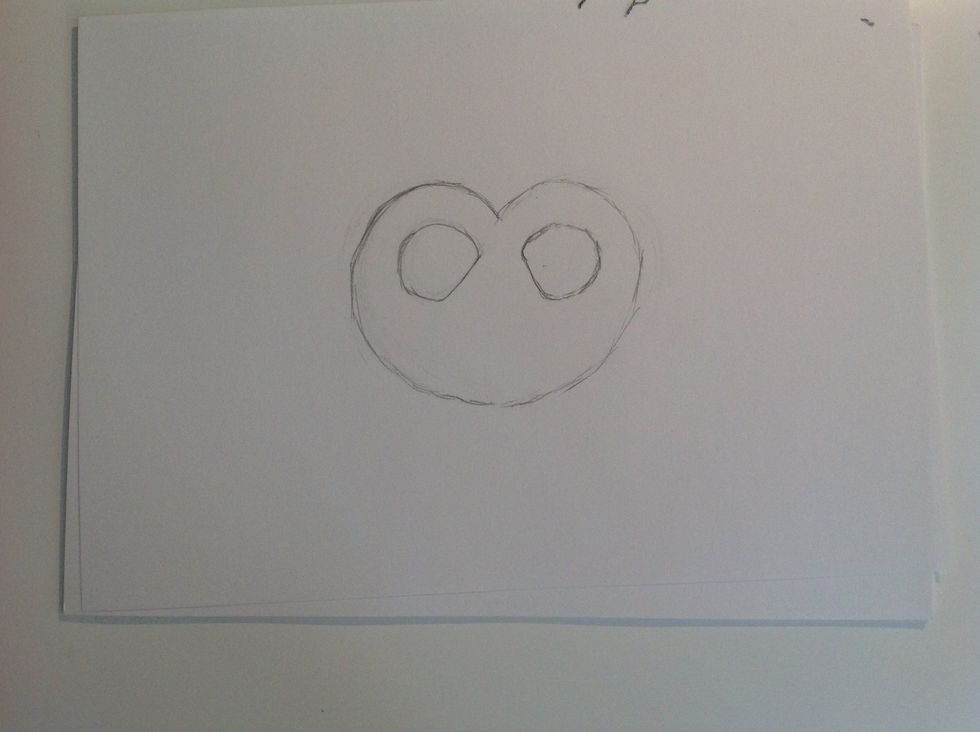 Then sketch the eyes like this.