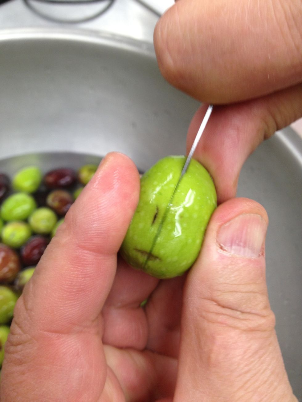 Then slice the other side to the pit