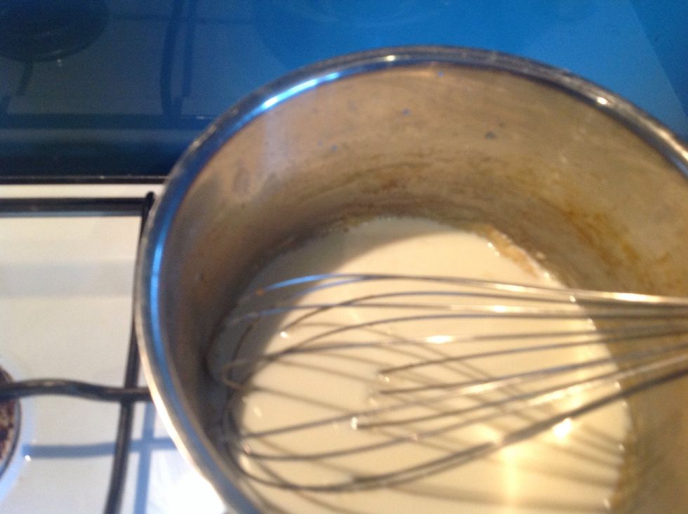 then slowly add in milk.