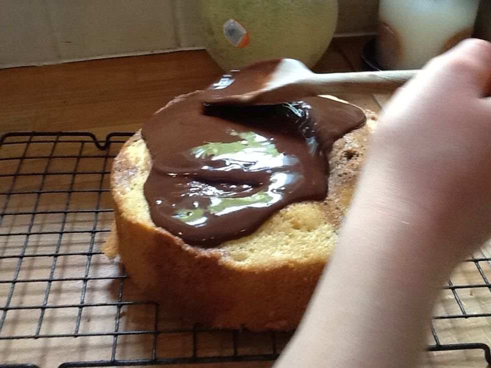 Then smere it all over the cake