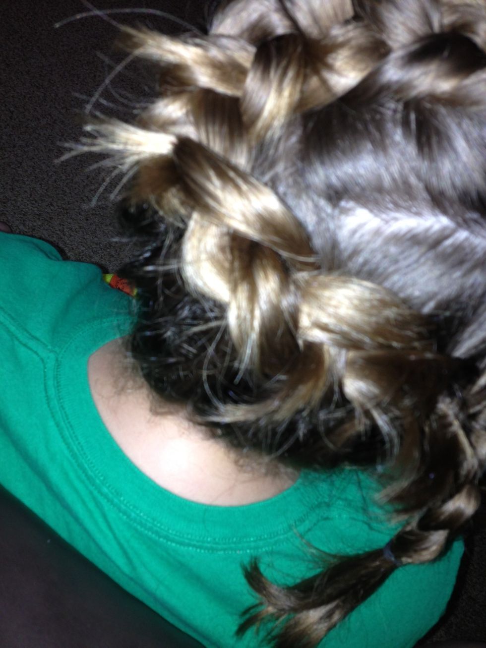 Then snake them down to the right shoulder