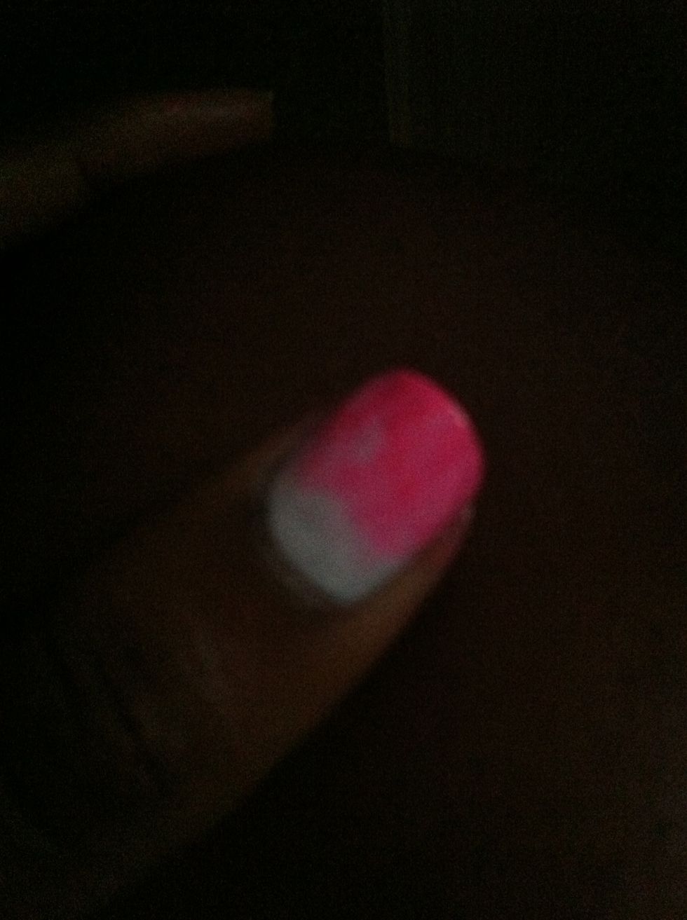 Then sponge the color half way down your nail.