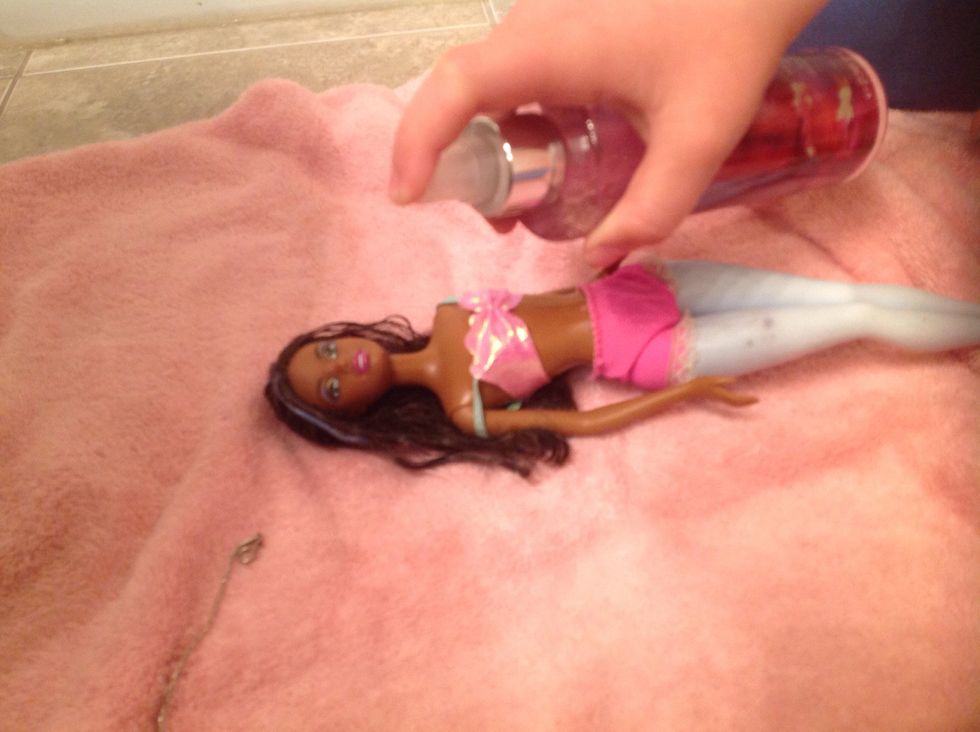 Then spray the doll with your favourite scent.This is optional.