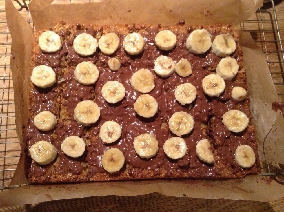 Then spread Nutella on, and place the Bananas where ever you want