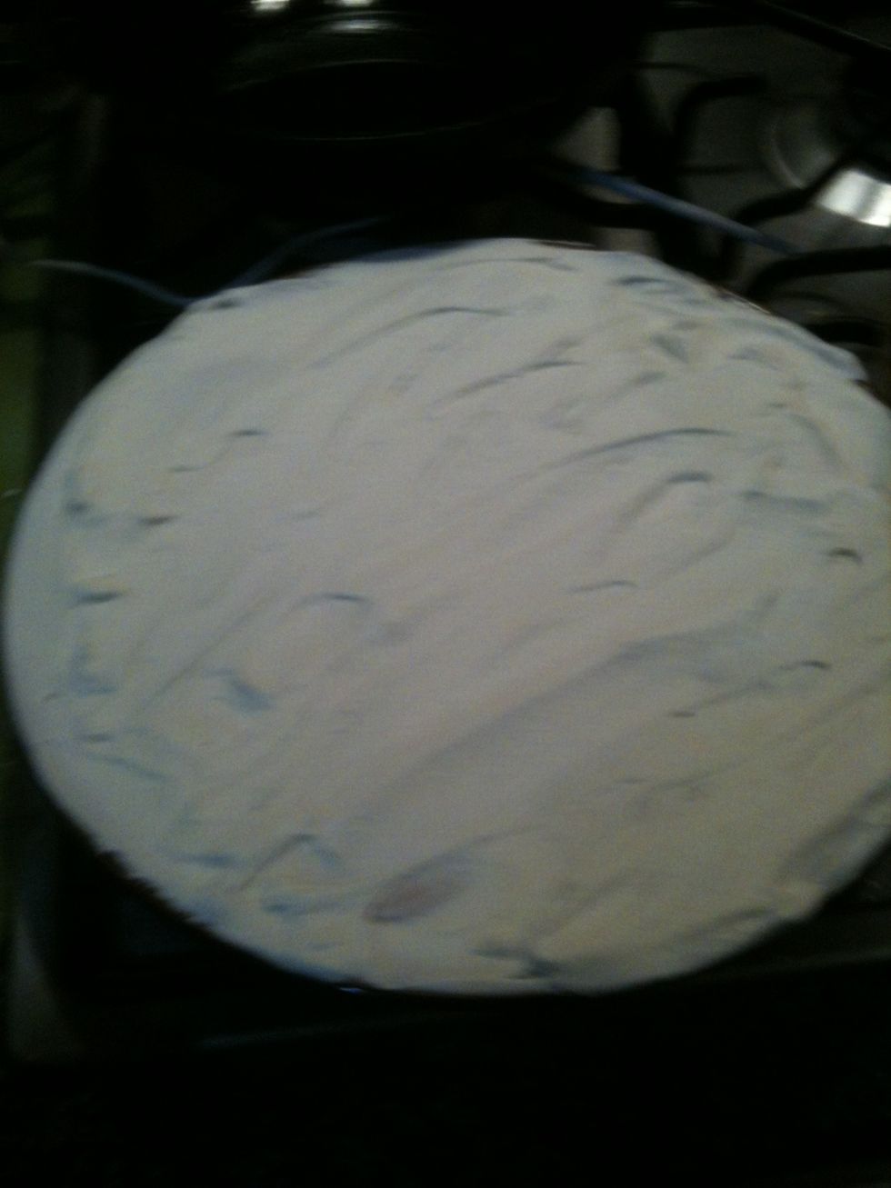 Then spread the whipped cream all over it.