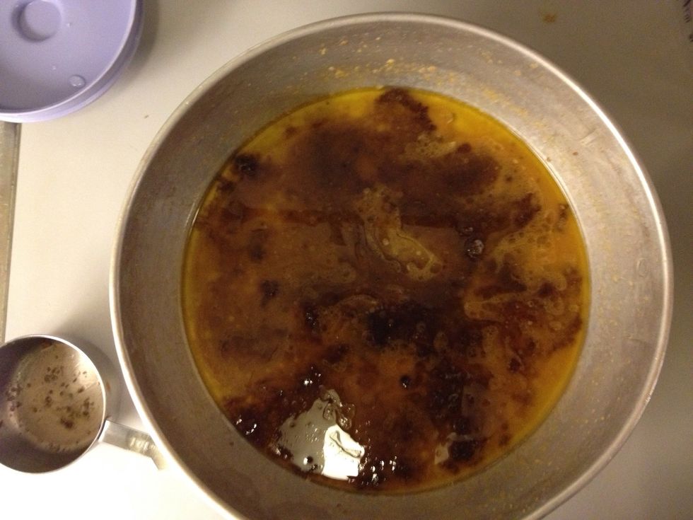 Then sprinkle the brown sugar on top of the butter/soy sauce.