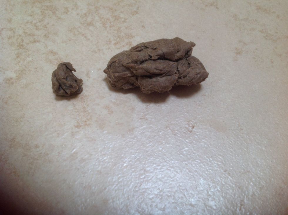 Then squeeze them together. Then you've got yourself some poo.