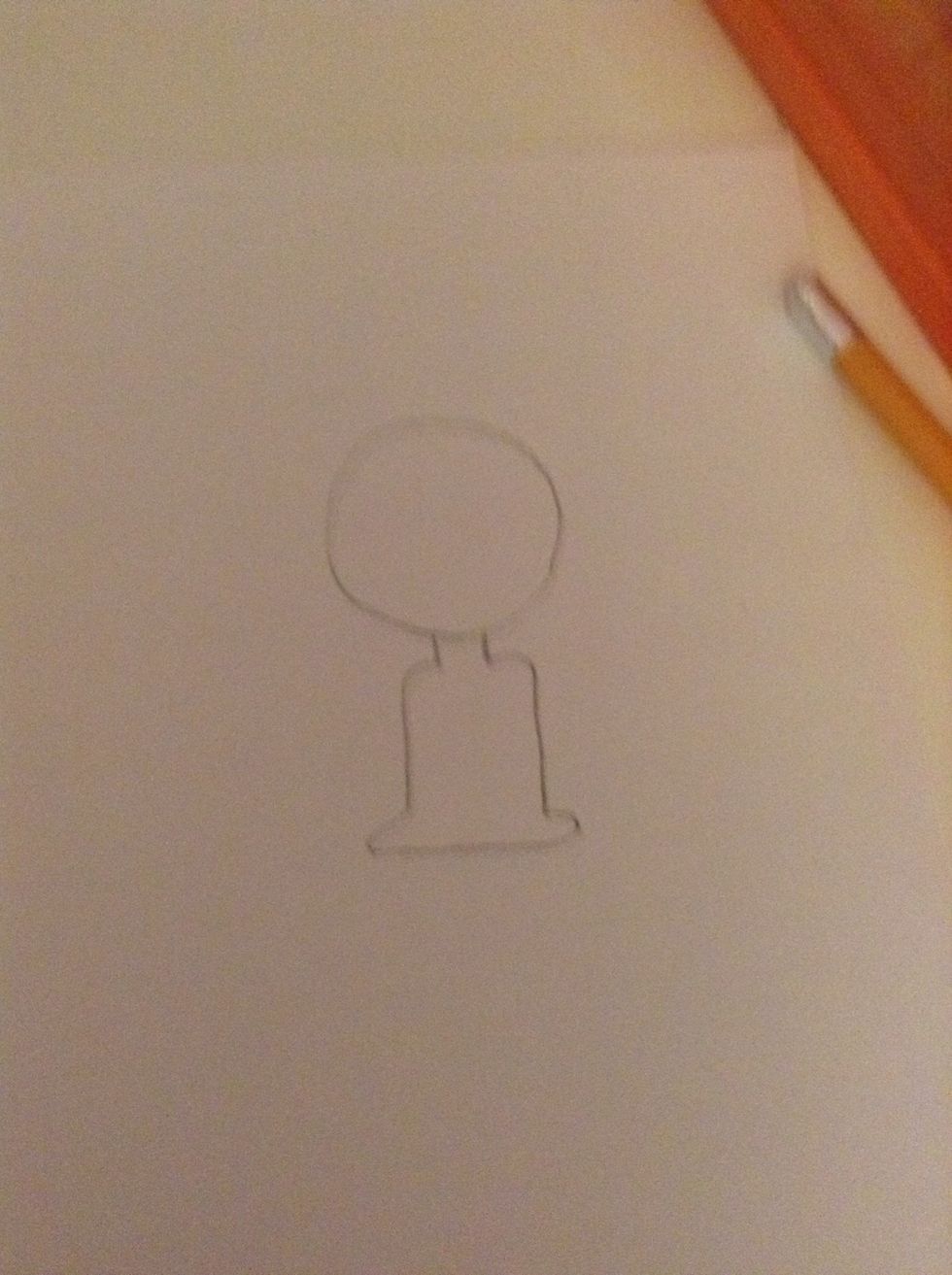 Then start by drawing the body like this